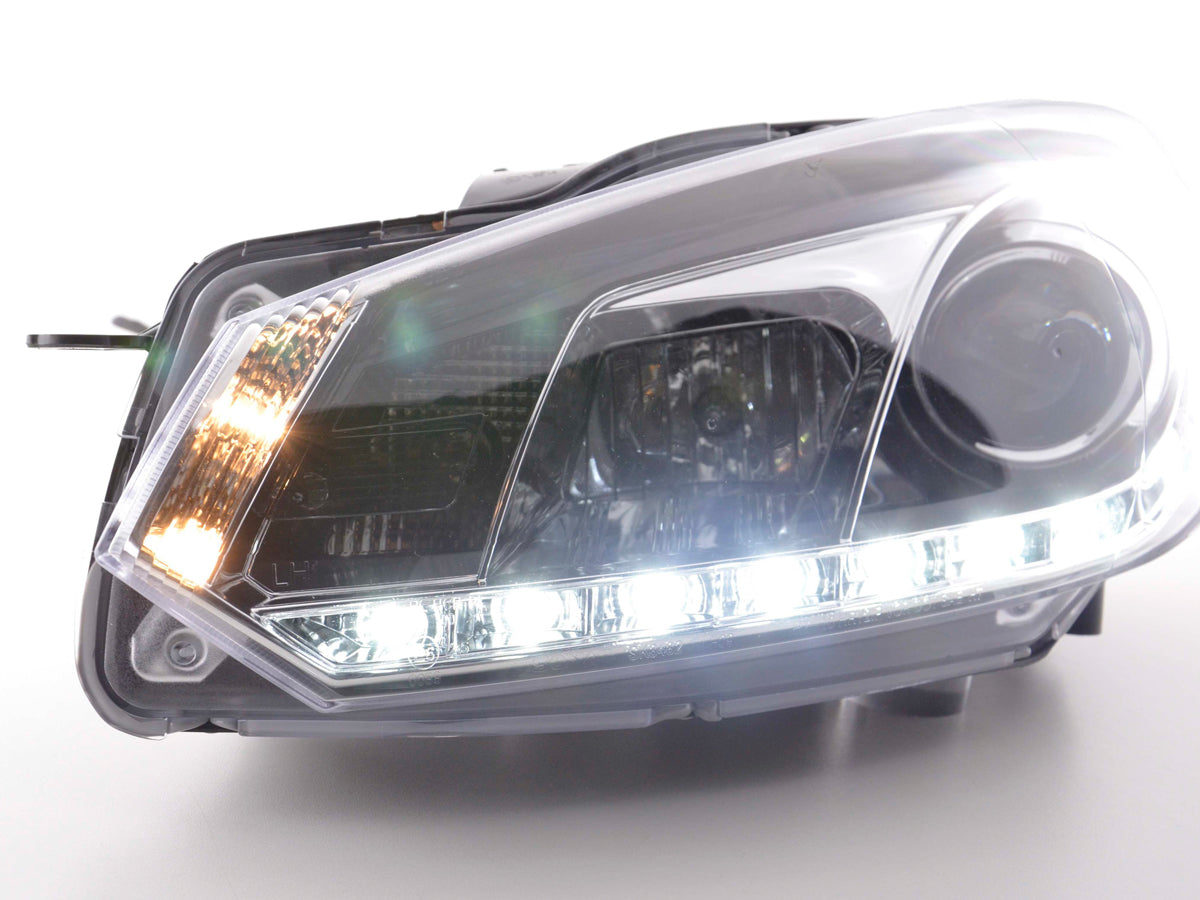 Scheinwerfer Set Daylight LED Tagfahrlicht VW Golf 6 Typ 1K 08- chrom Scheinwerfer Set Daylight LED Tagfahrlicht VW Golf 6 Typ 1K 08- chrom